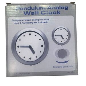 Pendulum Analog Wall Clock - Silver